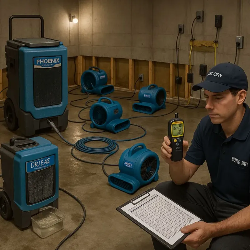 Structural Drying and Dehumidification process in Black Jack, MO